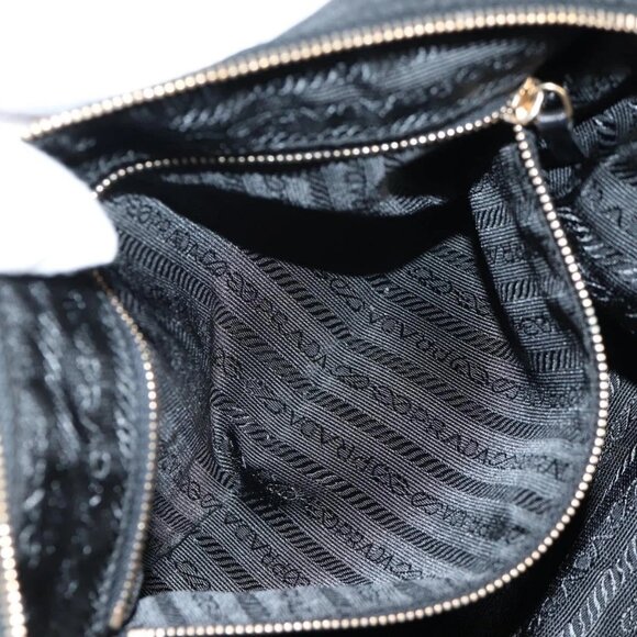 PRADA Chain Shoulder Bag Nylon Black Gold Auth 141036V - Picture 13 of 16